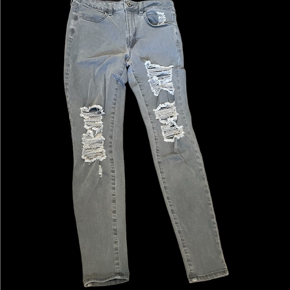 AEO Super Stretch X Distressed Hi-rise Jegging Gray Size 6 Jeans - Picture 2 of 11